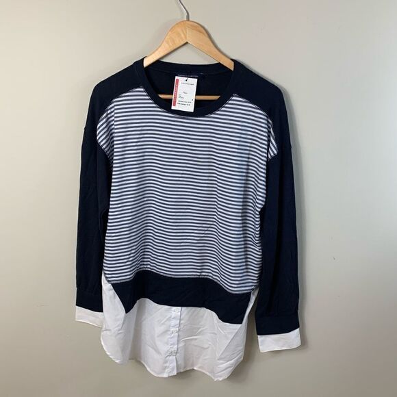 French Connection Kapiti Mixed Media Top - New - M - Picture 3 of 6